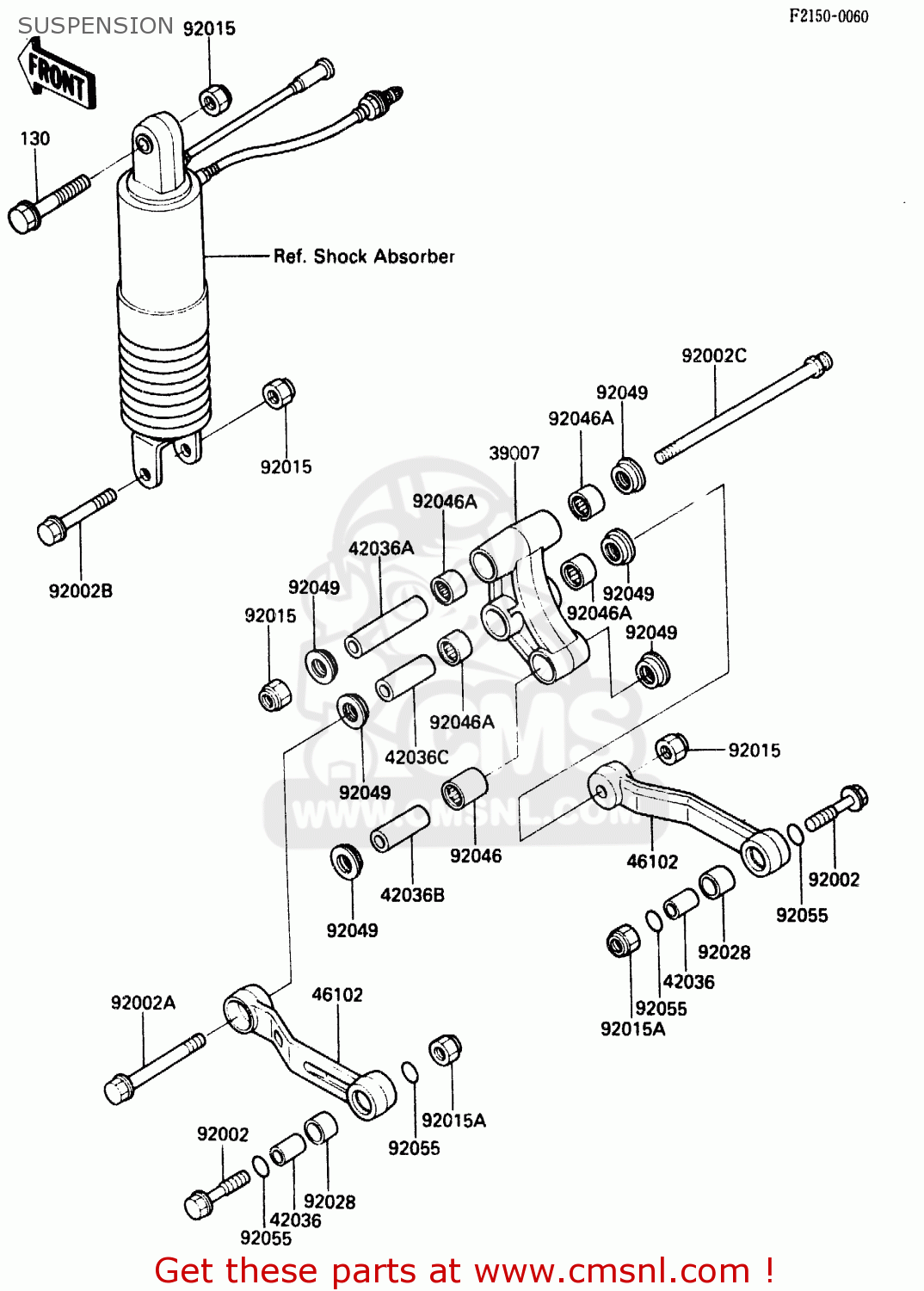 SUSPENSION ZX500A1 1985 EUROPE NR / KPH