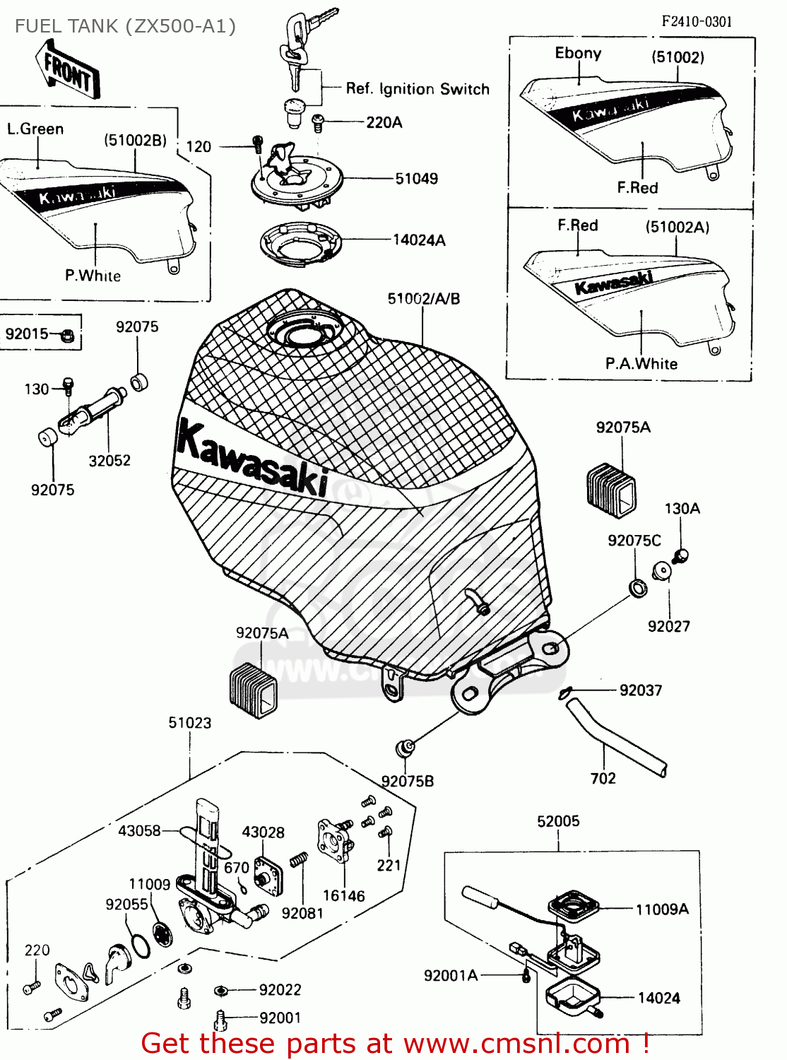 FUEL TANK (ZX500-A1) ZX500A1 1985 EUROPE NR / KPH