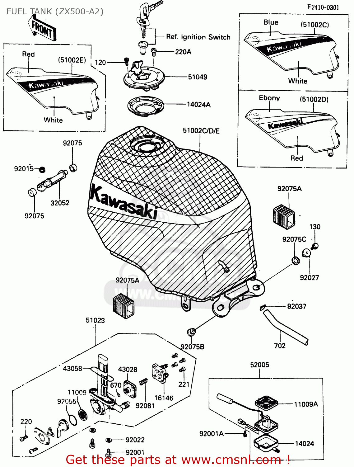 FUEL TANK (ZX500-A2) ZX500A1 1985 EUROPE NR / KPH