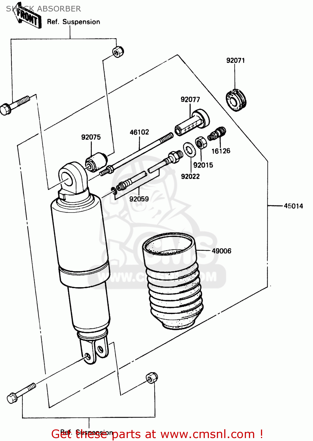 SHOCK ABSORBER ZX500A1 1985 EUROPE NR / KPH