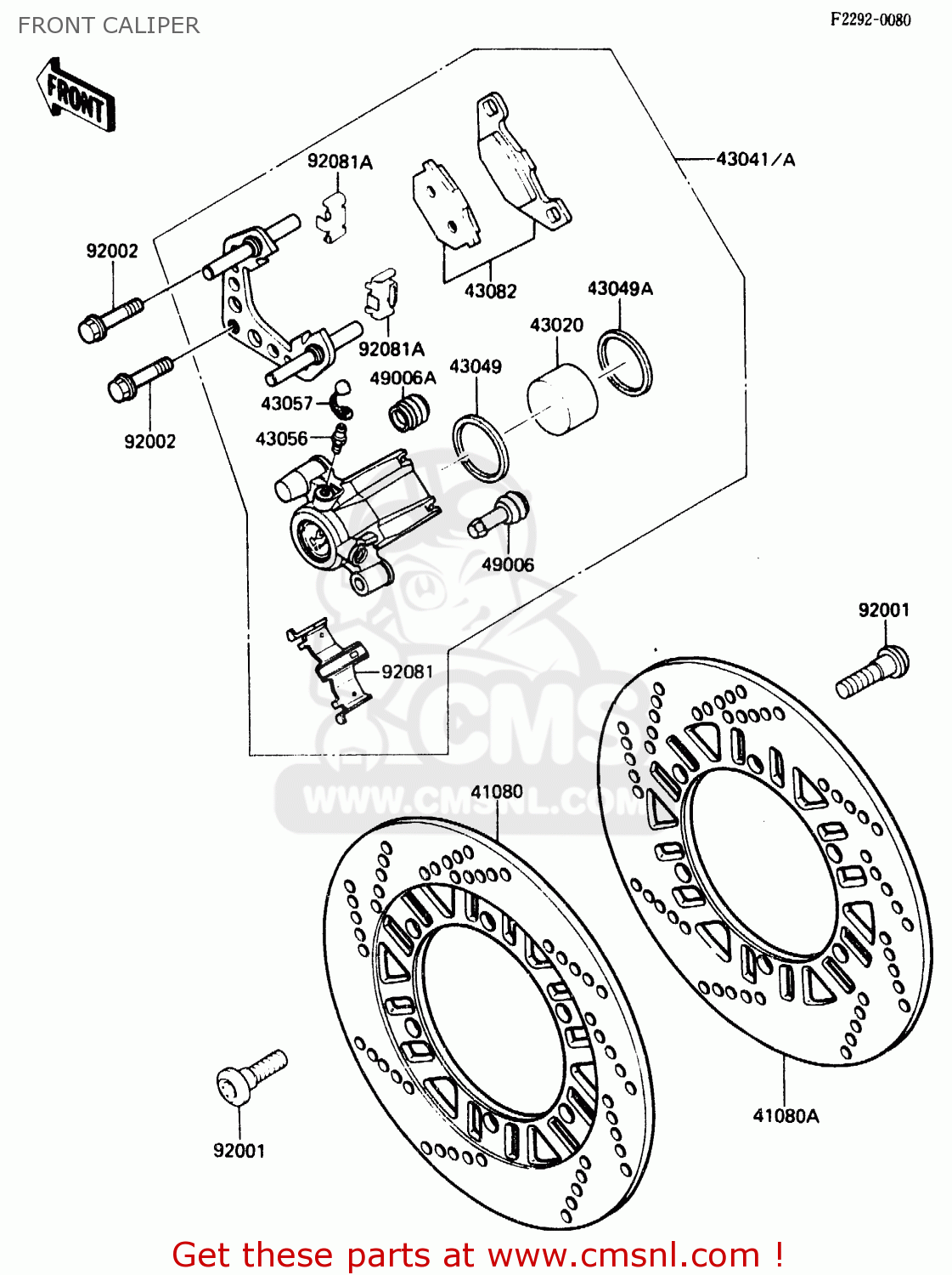 FRONT CALIPER ZX500A1 1985 EUROPE NR / KPH