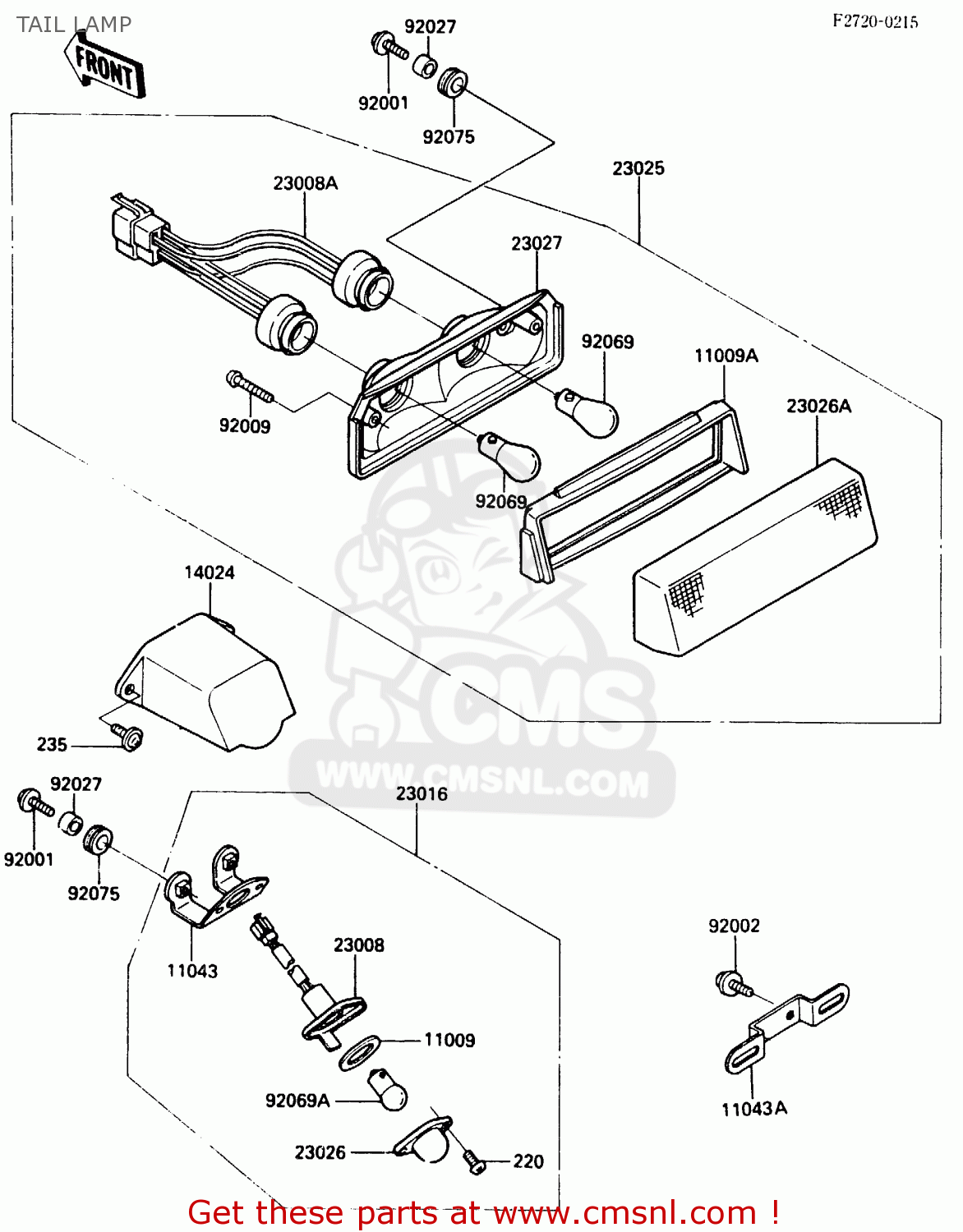 TAIL LAMP ZX500A1 1985 EUROPE NR / KPH