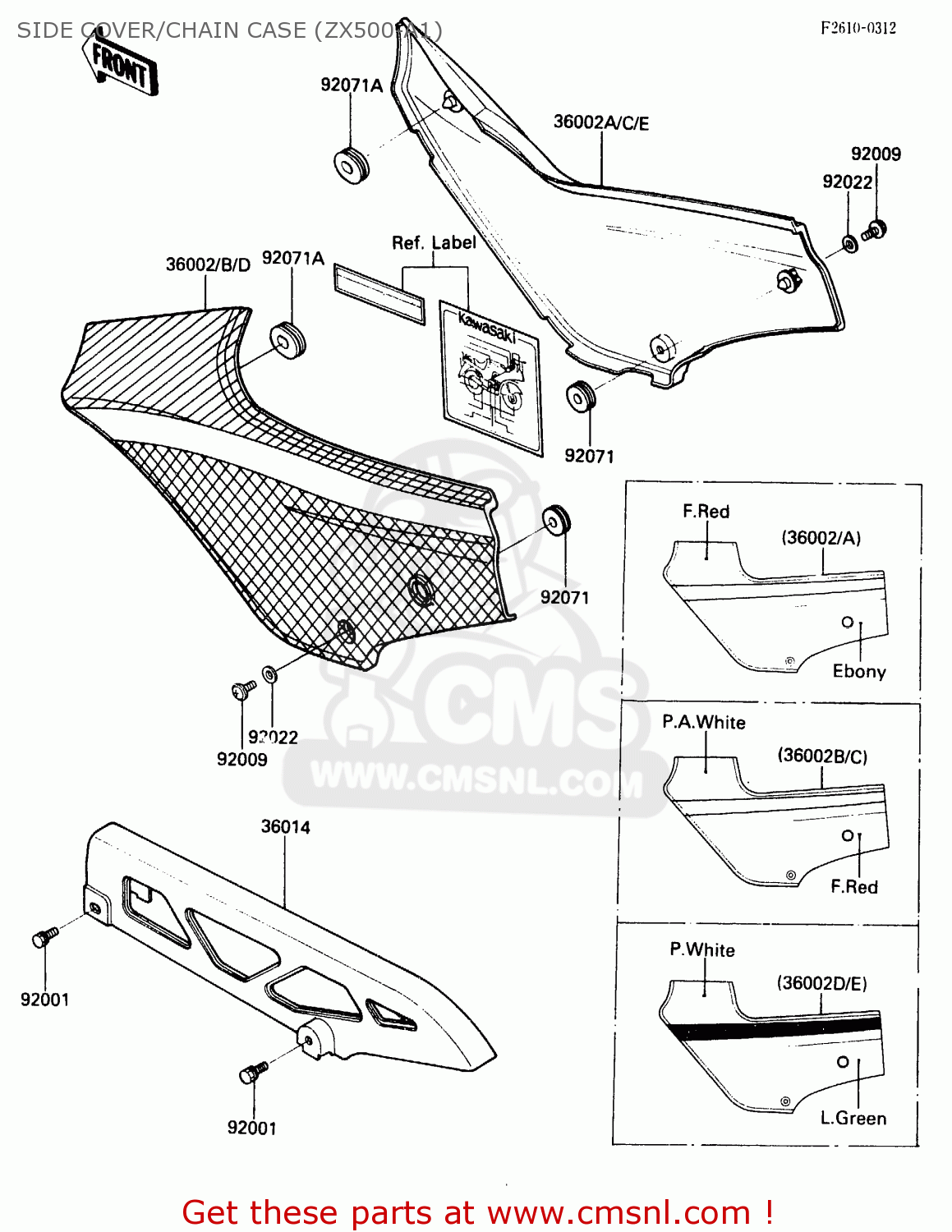 SIDE COVER/CHAIN CASE (ZX500-A1) ZX500A1 1985 EUROPE NR / KPH
