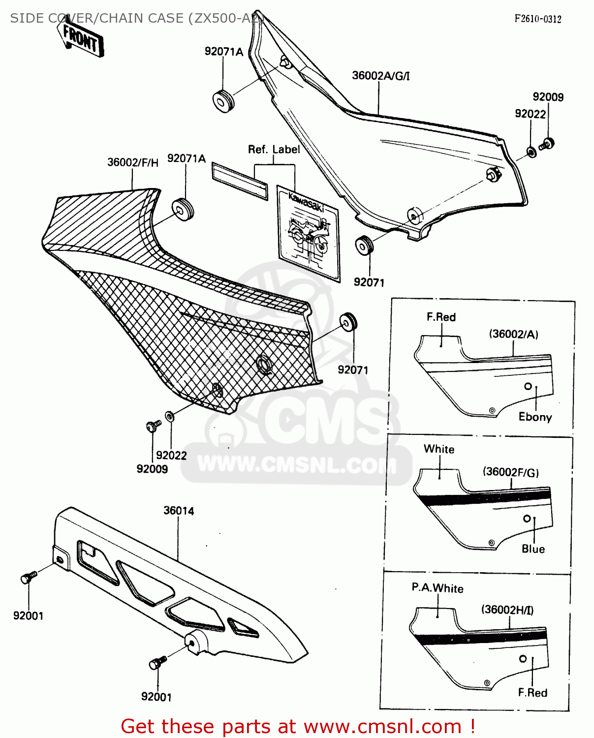 SIDE COVER/CHAIN CASE (ZX500-A2) ZX500A1 1985 EUROPE NR / KPH