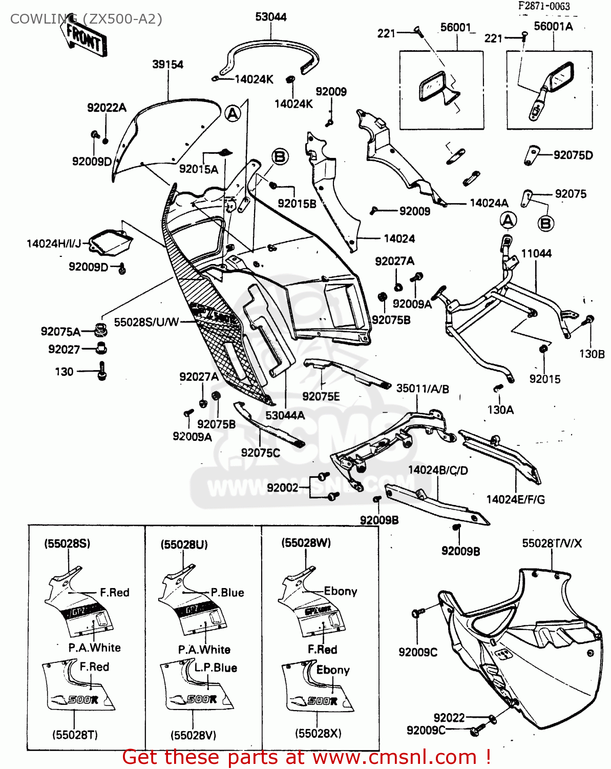 COWLING (ZX500-A2) ZX500A1 1985 EUROPE NR / KPH