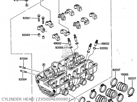 CYLINDER HEAD (ZX500AE000801~) - ZX500A1 1985 EUROPE NR / KPH