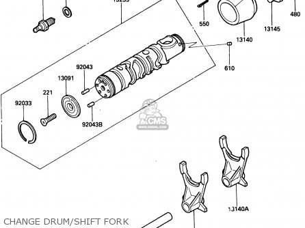CHANGE DRUM/SHIFT FORK - ZX500A1 1985 EUROPE NR / KPH