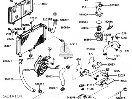 RADIATOR - ZX500A1 1985 EUROPE NR / KPH