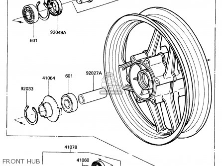 FRONT HUB - ZX500A1 1985 EUROPE NR / KPH