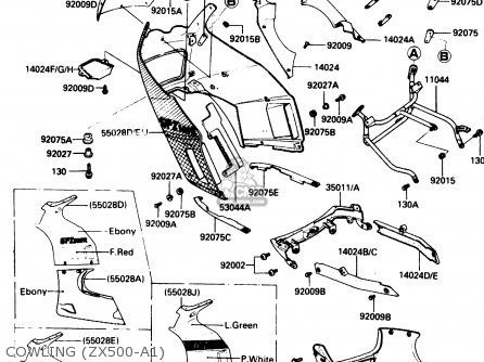 COWLING (ZX500-A1) - ZX500A1 1985 EUROPE NR / KPH