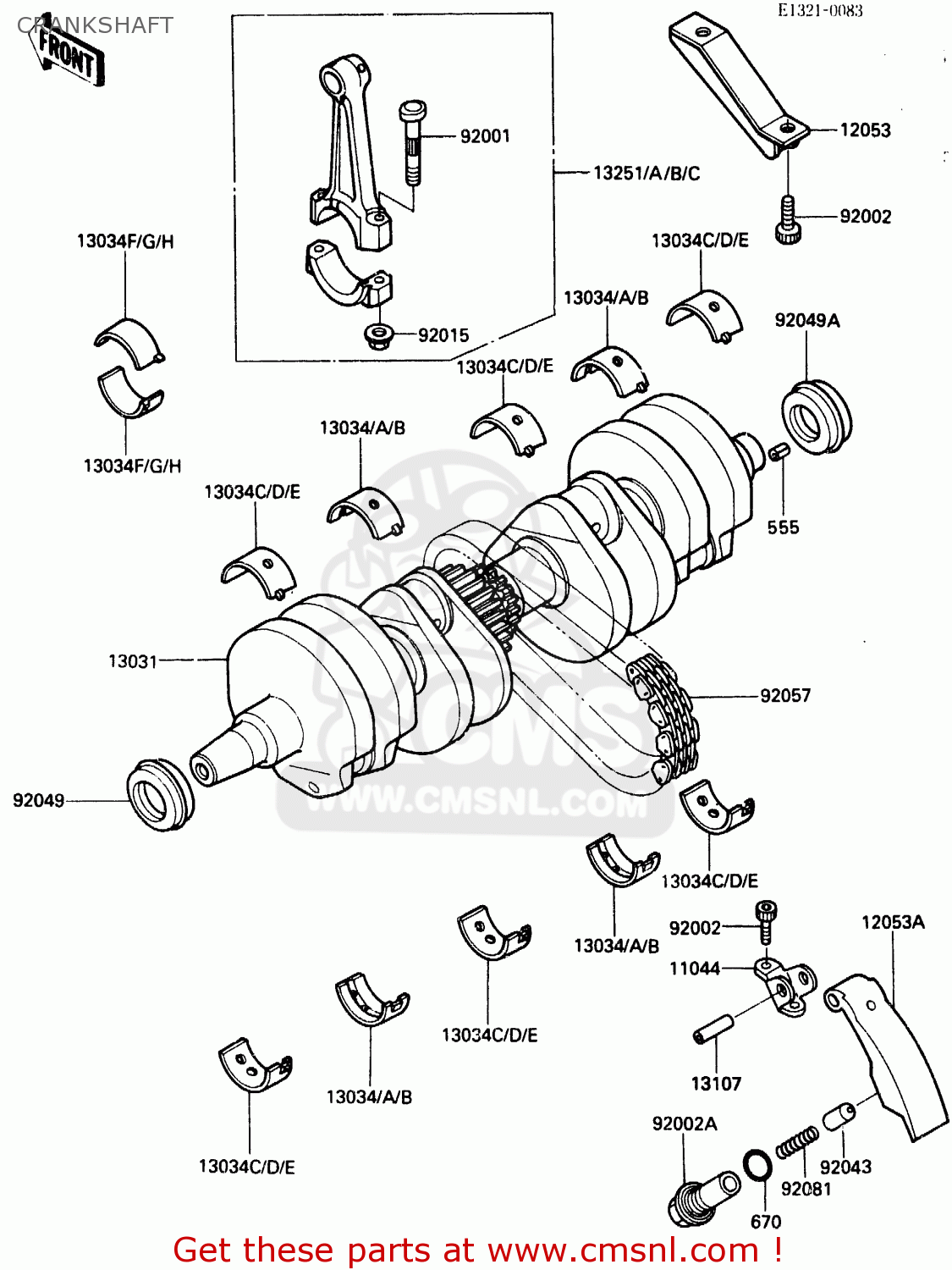 CRANKSHAFT ZX500A2 1986 EUROPE NR / KPH