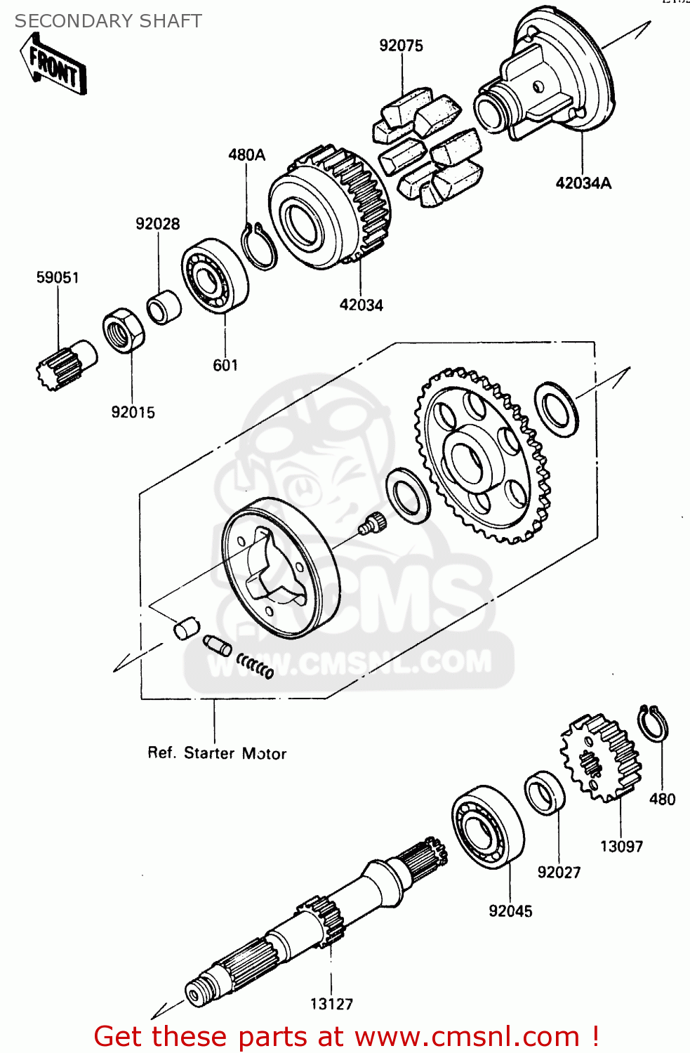 SECONDARY SHAFT ZX500A2 1986 EUROPE NR / KPH