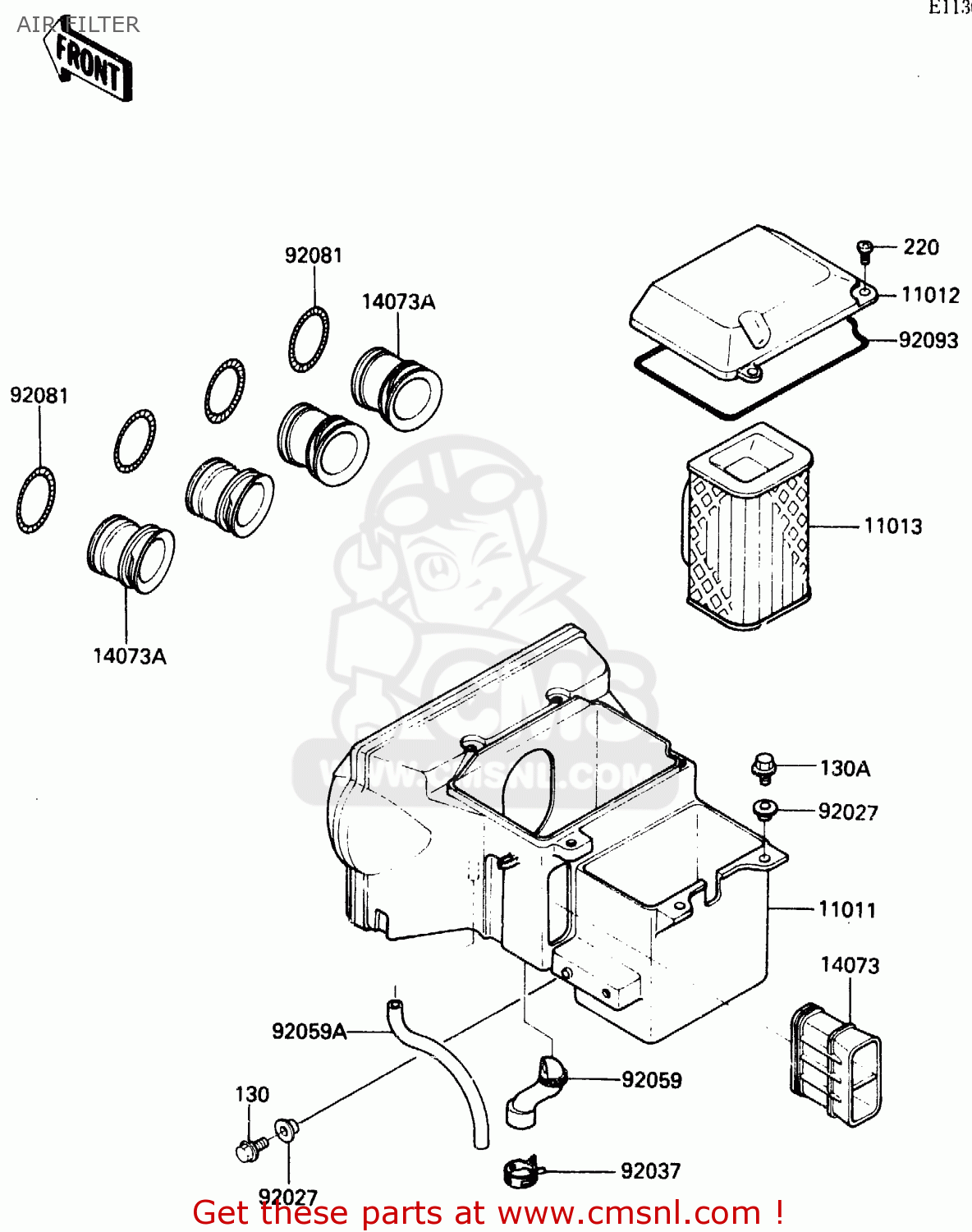 AIR FILTER ZX500A2 1986 EUROPE NR / KPH