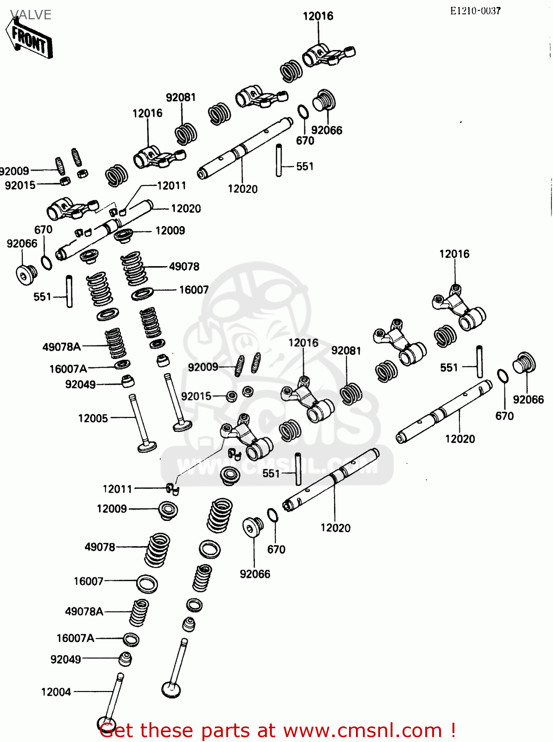 VALVE ZX500A2 1986 EUROPE NR / KPH
