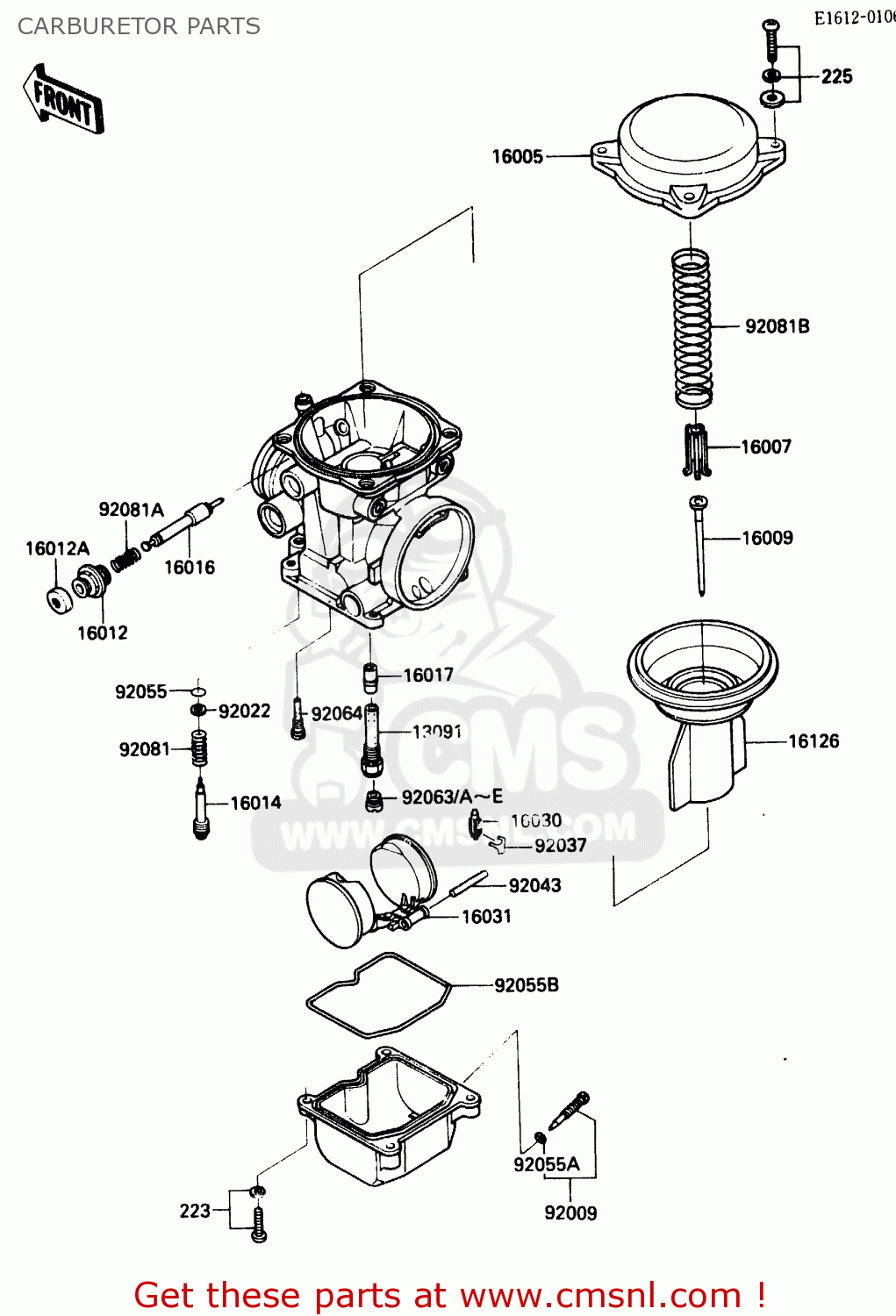 CARBURETOR PARTS ZX500A2 1986 EUROPE NR / KPH