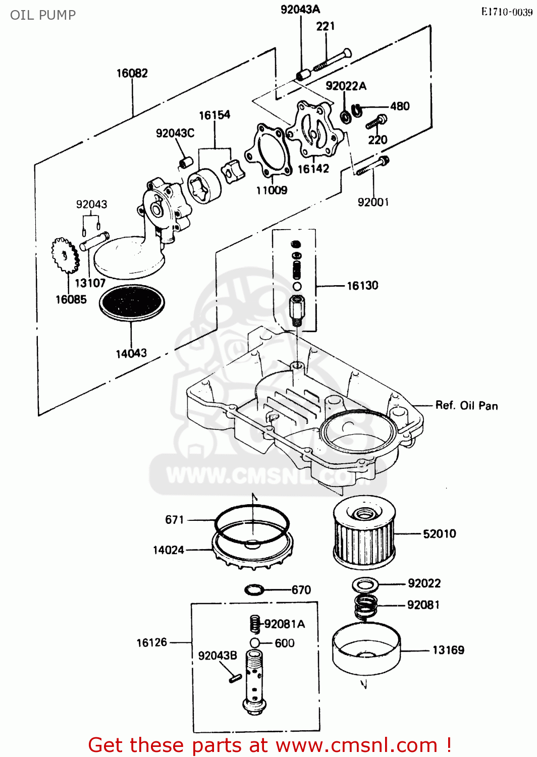 OIL PUMP ZX500A2 1986 EUROPE NR / KPH