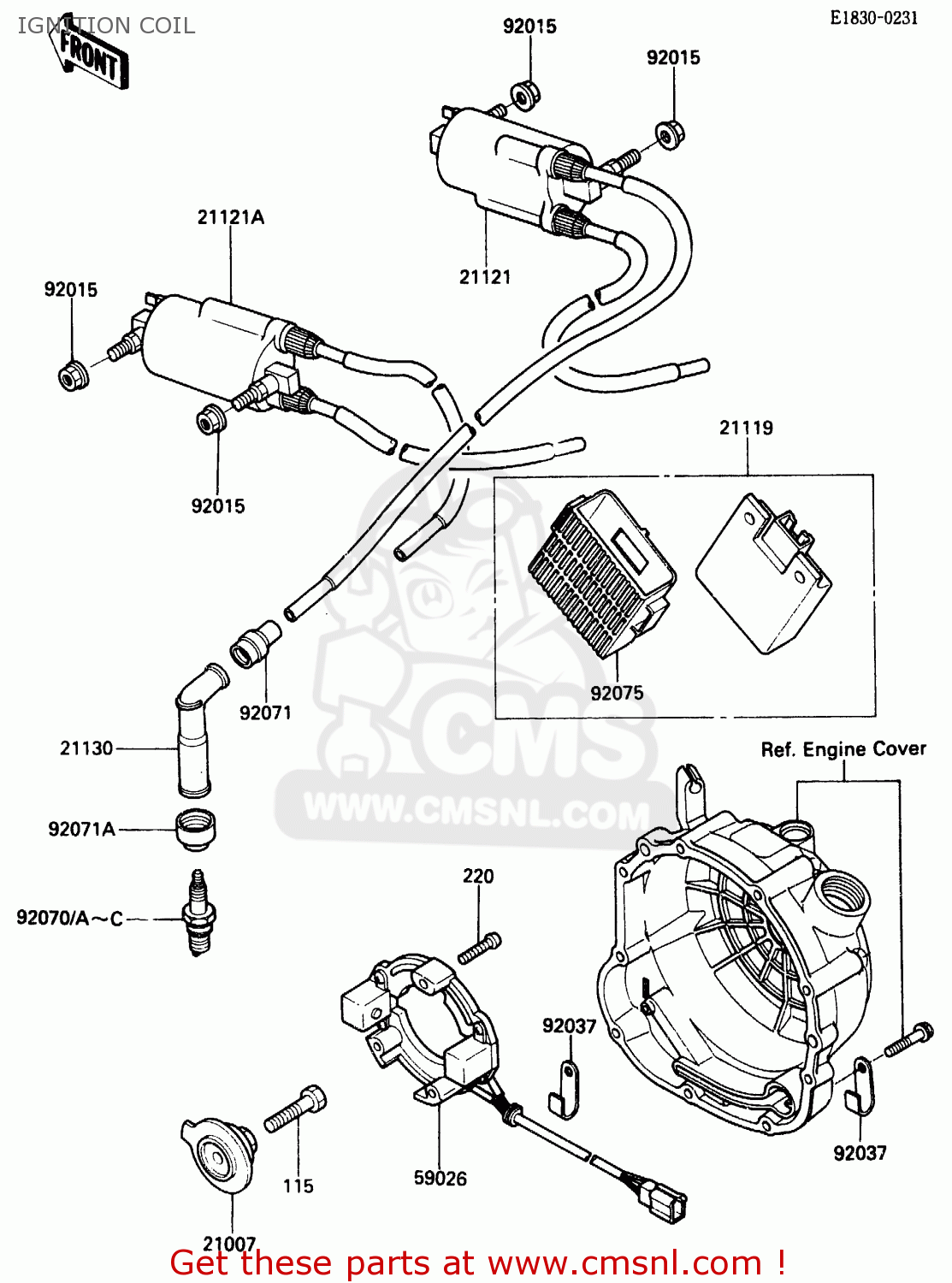 IGNITION COIL ZX500A2 1986 EUROPE NR / KPH
