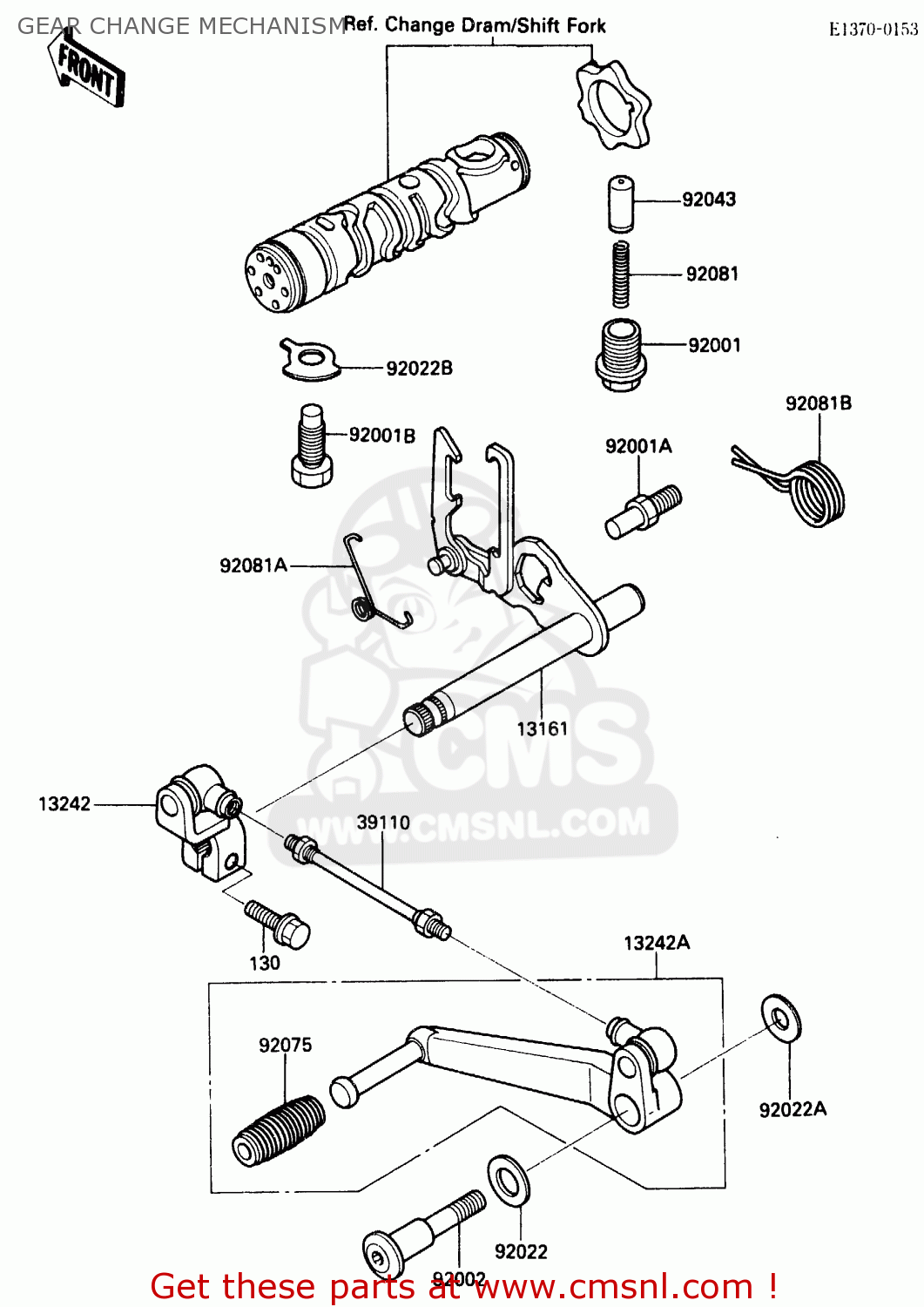 GEAR CHANGE MECHANISM ZX500A2 1986 EUROPE NR / KPH