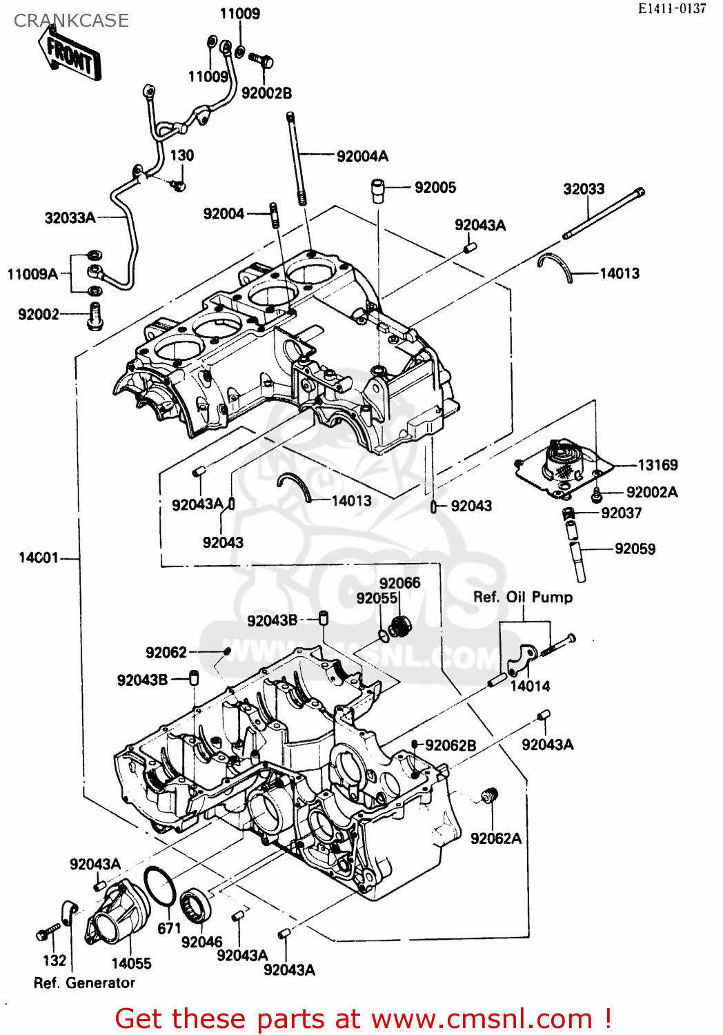 CRANKCASE ZX500A2 1986 EUROPE NR / KPH