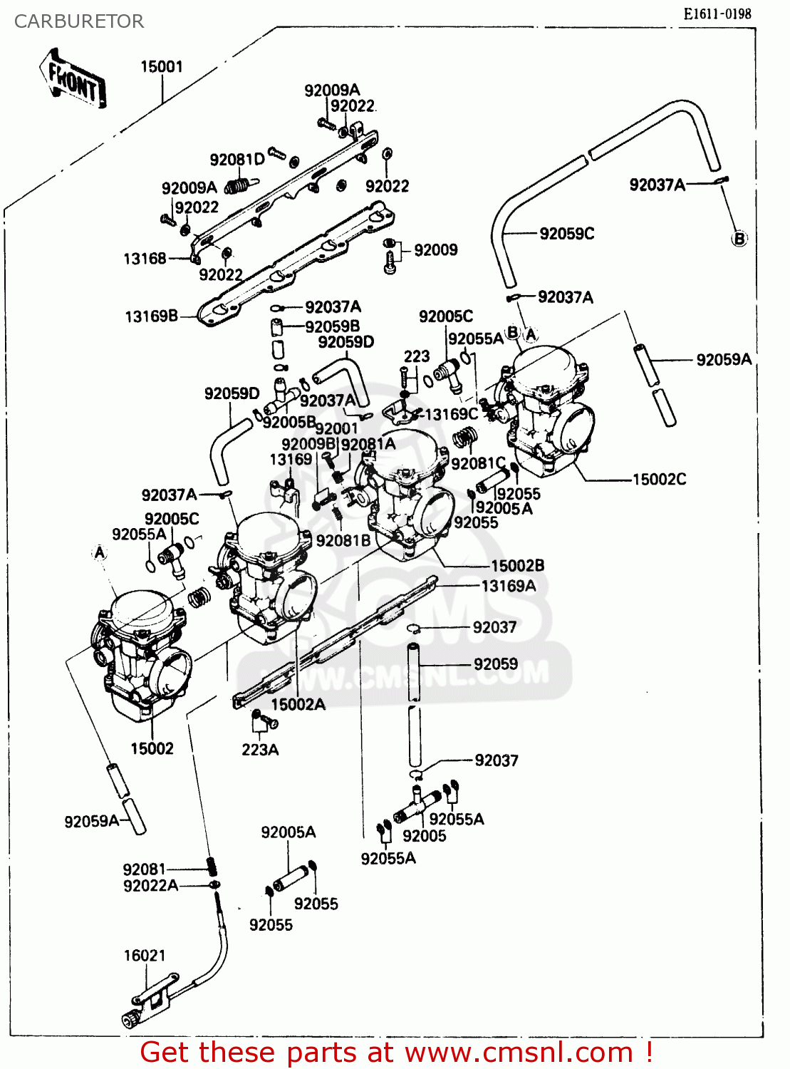 CARBURETOR ZX500A2 1986 EUROPE NR / KPH