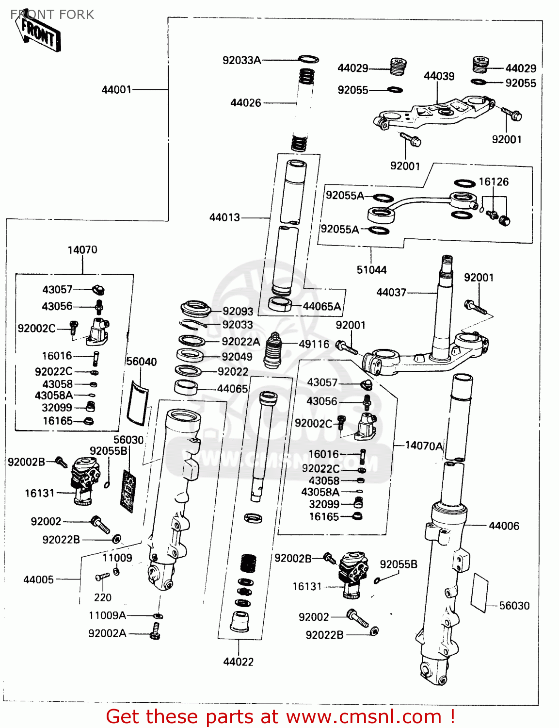 FRONT FORK ZX500A2 1986 EUROPE NR / KPH