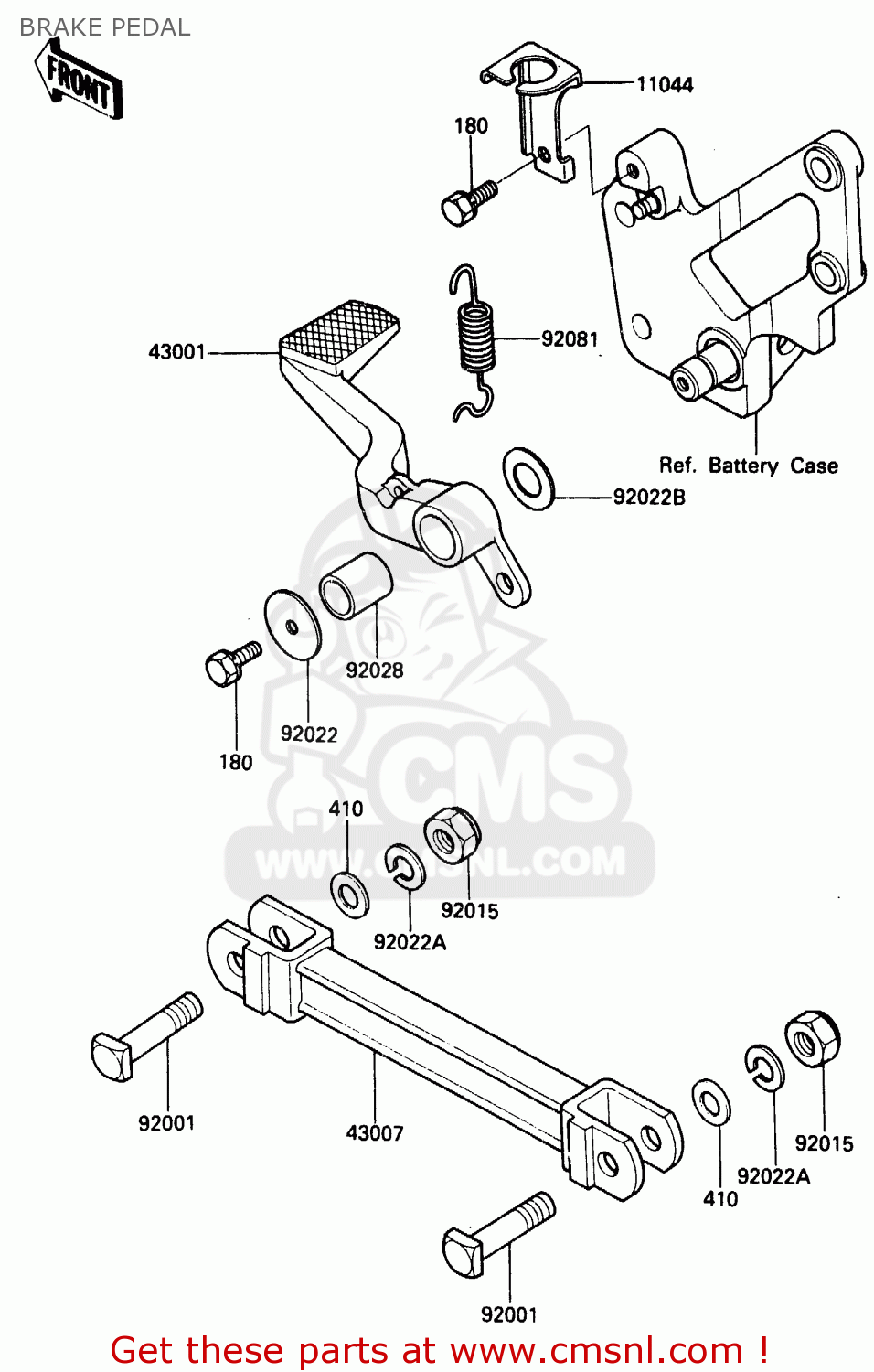 BRAKE PEDAL ZX500A2 1986 EUROPE NR / KPH
