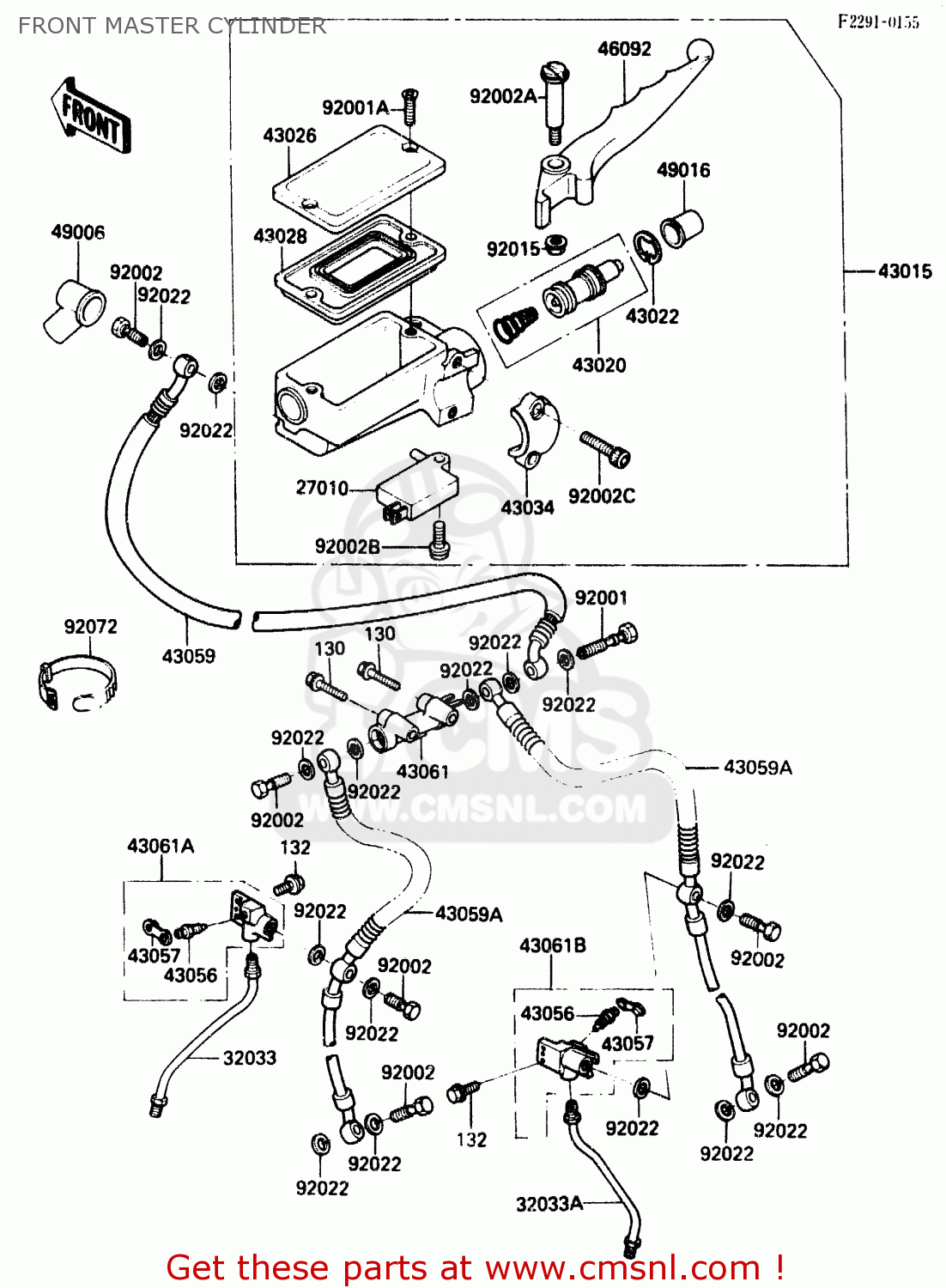 FRONT MASTER CYLINDER ZX500A2 1986 EUROPE NR / KPH