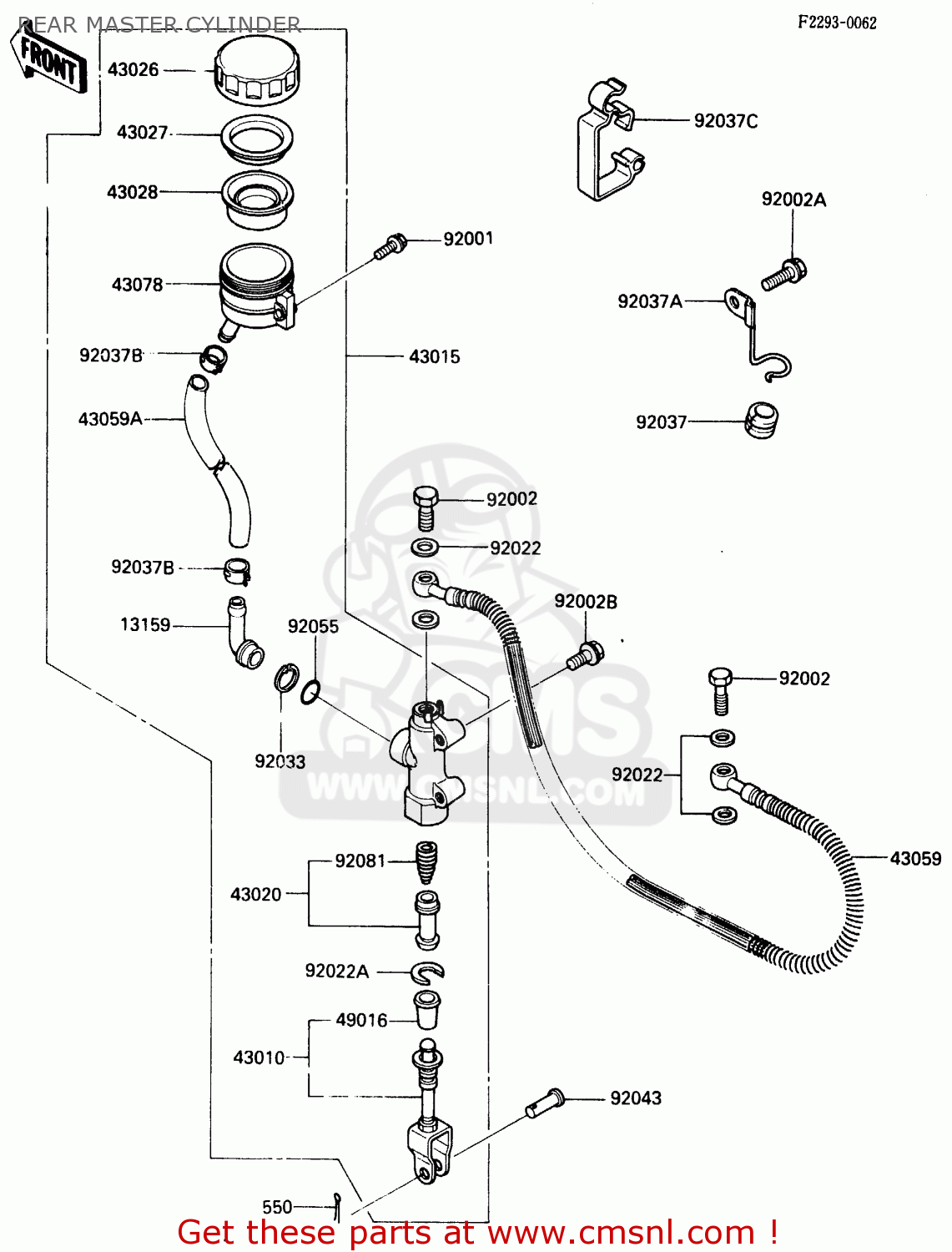 REAR MASTER CYLINDER ZX500A2 1986 EUROPE NR / KPH