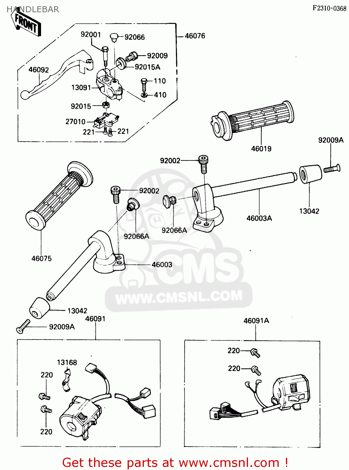 HANDLEBAR ZX500A2 1986 EUROPE NR / KPH