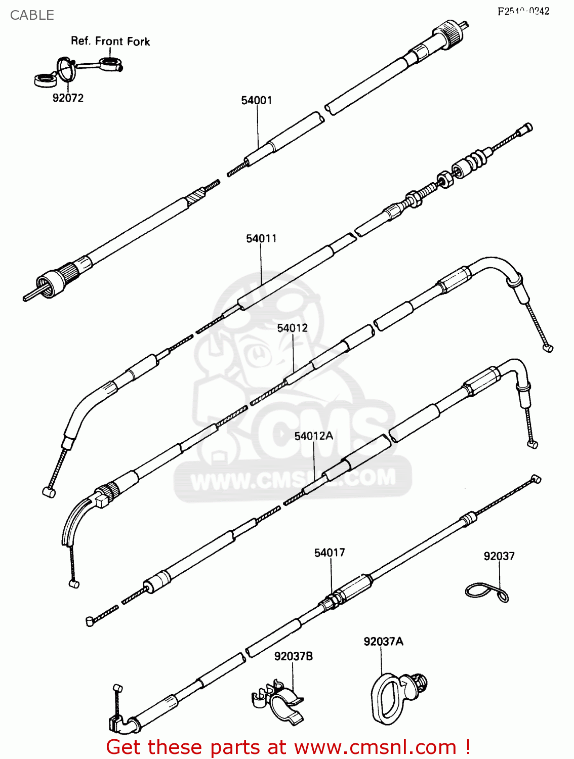 CABLE ZX500A2 1986 EUROPE NR / KPH