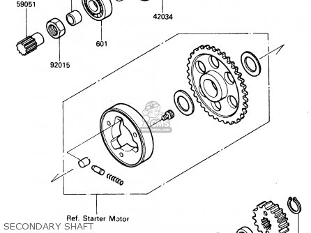 SECONDARY SHAFT - ZX500A2 1986 EUROPE NR / KPH