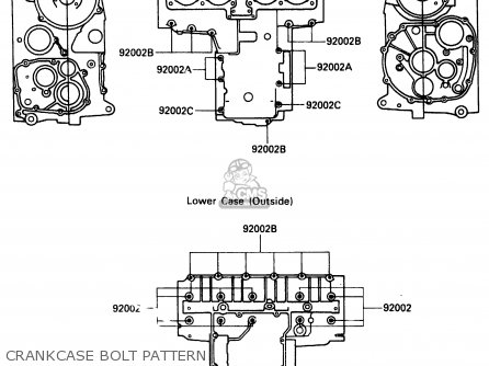CRANKCASE BOLT PATTERN - ZX500A2 1986 EUROPE NR / KPH