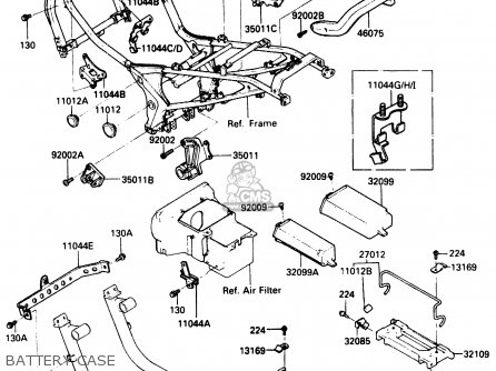 BATTERY CASE - ZX500A2 1986 EUROPE NR / KPH