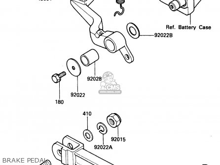 BRAKE PEDAL - ZX500A2 1986 EUROPE NR / KPH