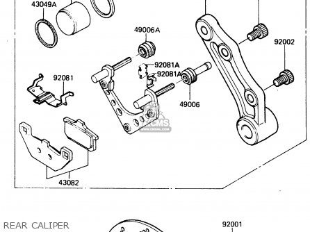 REAR CALIPER - ZX500A2 1986 EUROPE NR / KPH