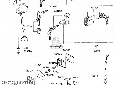 IGNITION SWITCH - ZX500A2 1986 EUROPE NR / KPH