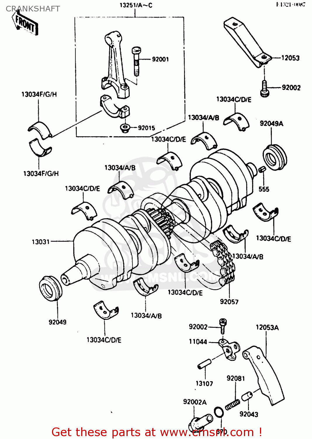 CRANKSHAFT ZX500A3 1987 NORWAY AR / KPH