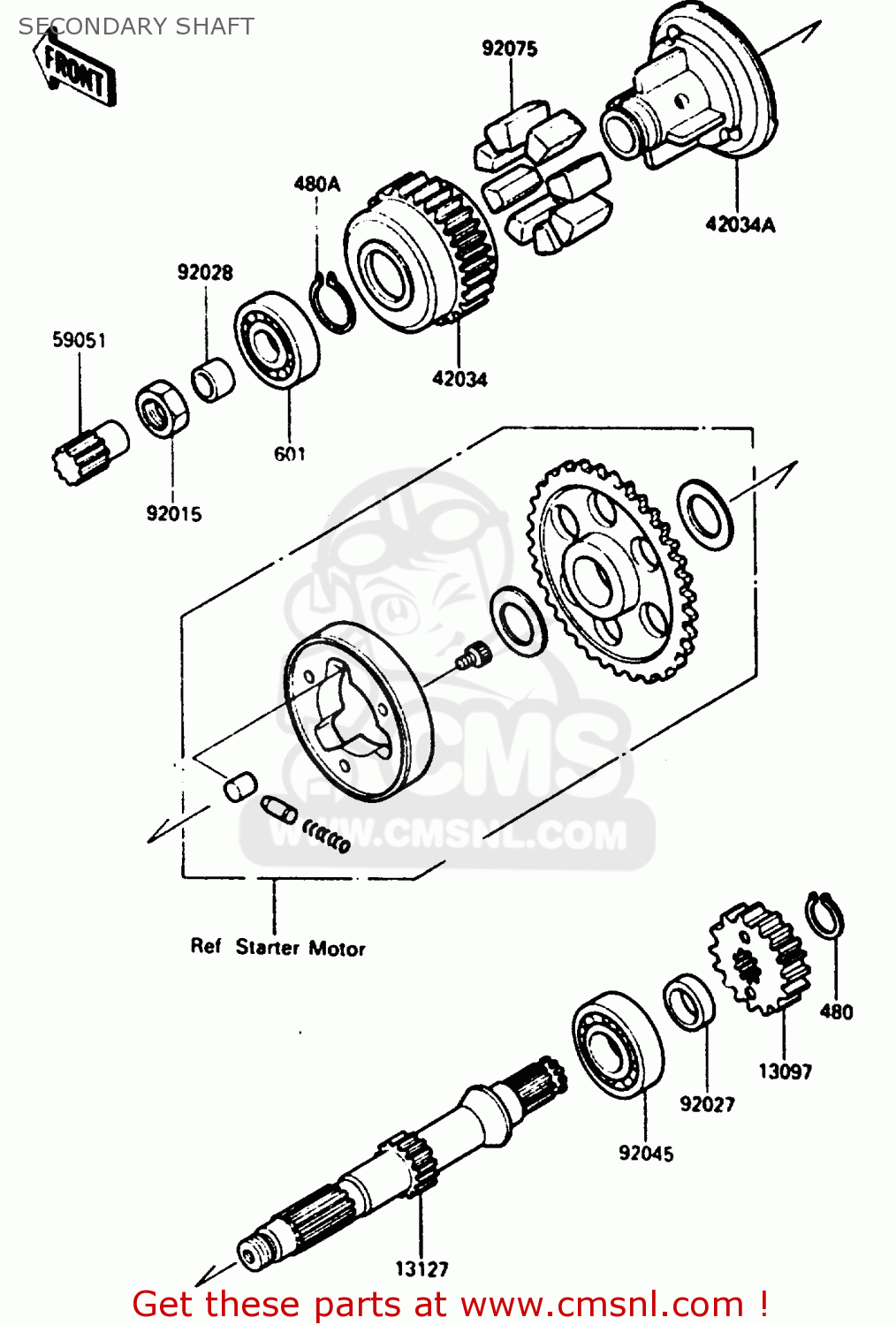SECONDARY SHAFT ZX500A3 1987 NORWAY AR / KPH