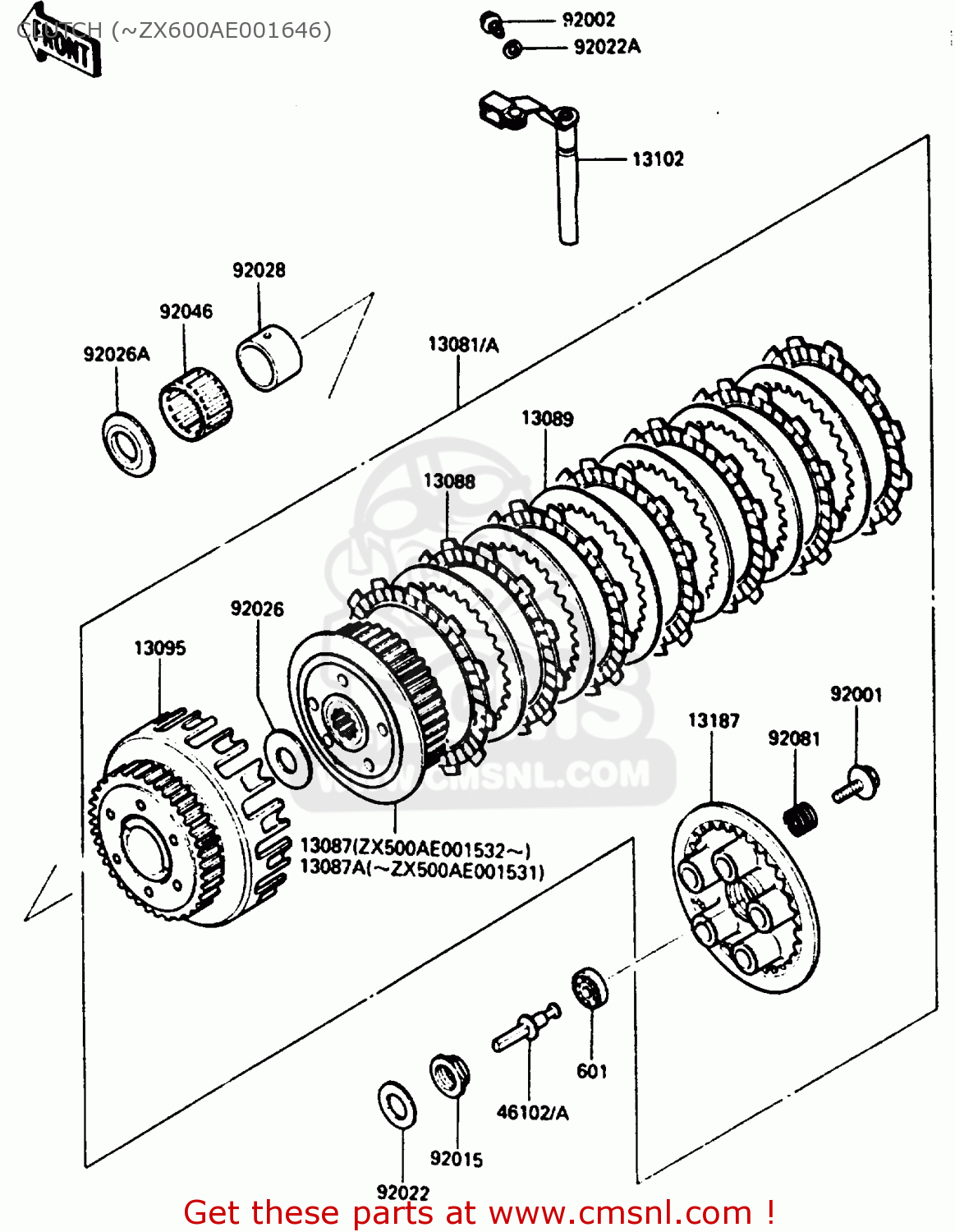 CLUTCH (~ZX600AE001646) ZX500A3 1987 NORWAY AR / KPH