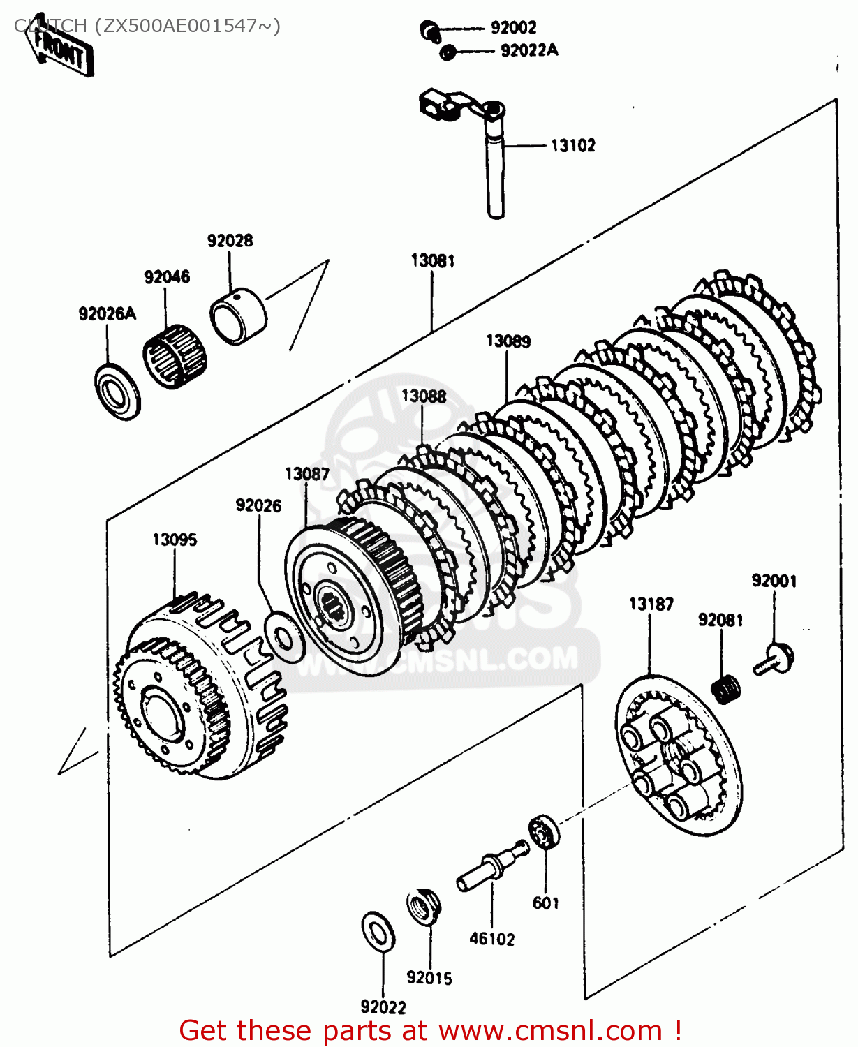 CLUTCH (ZX500AE001547~) ZX500A3 1987 NORWAY AR / KPH