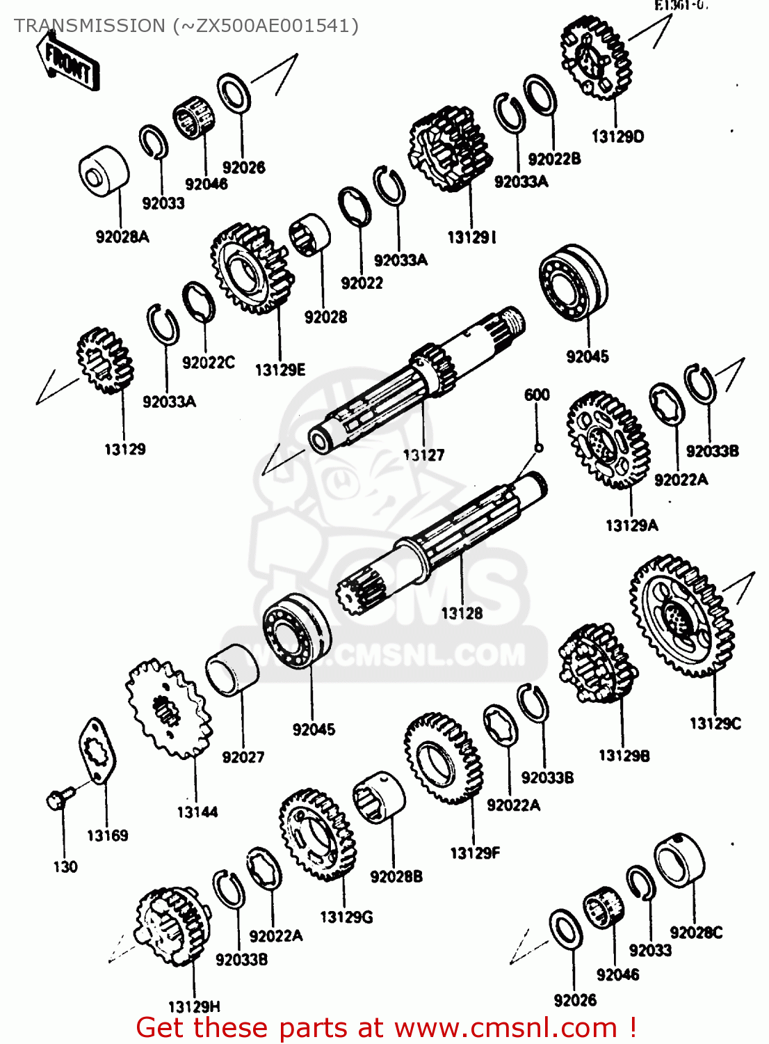 TRANSMISSION (~ZX500AE001541) ZX500A3 1987 NORWAY AR / KPH