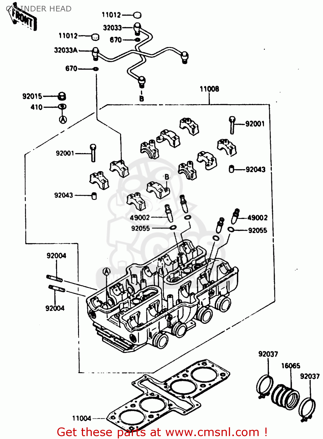 CYLINDER HEAD ZX500A3 1987 NORWAY AR / KPH