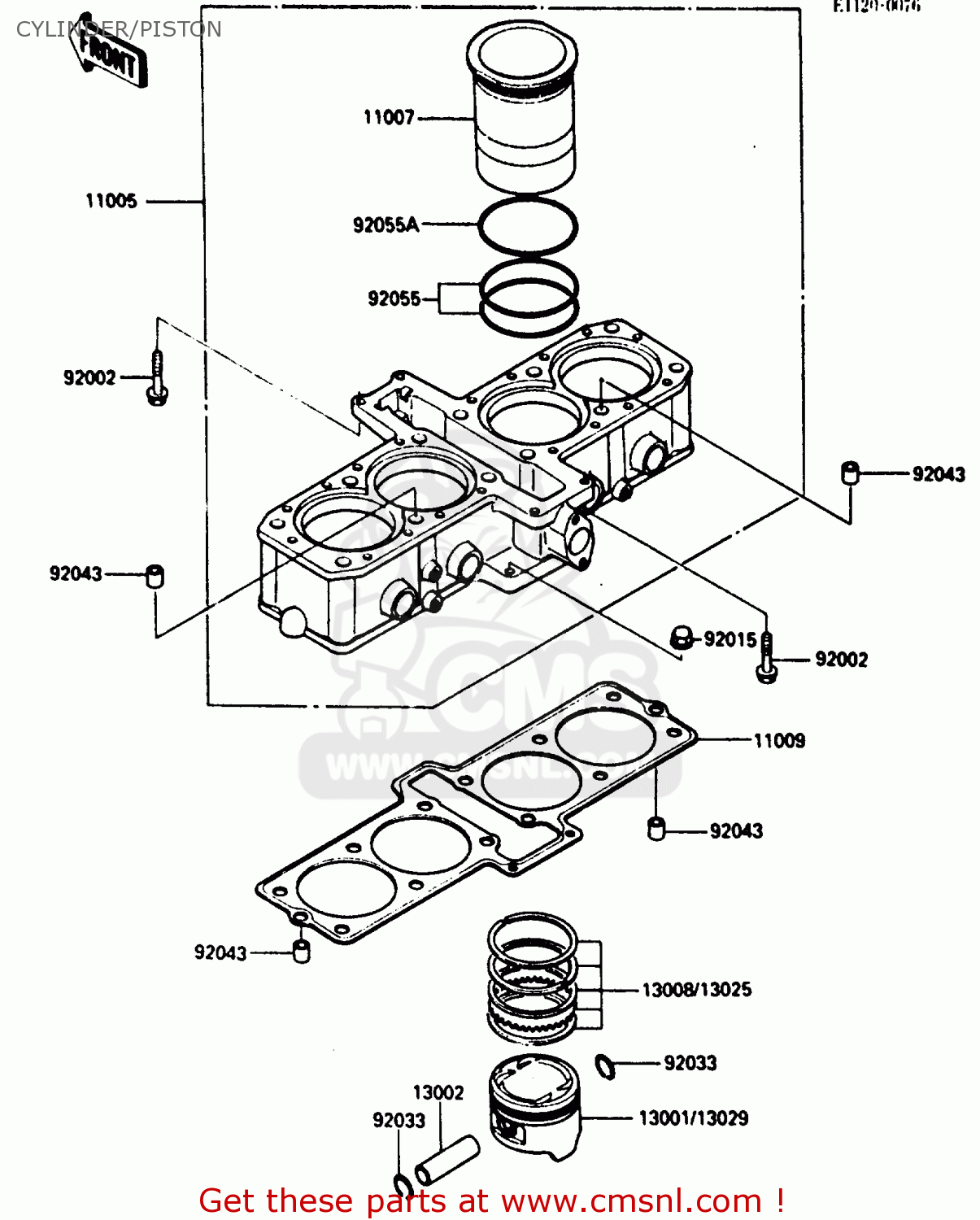 CYLINDER/PISTON ZX500A3 1987 NORWAY AR / KPH