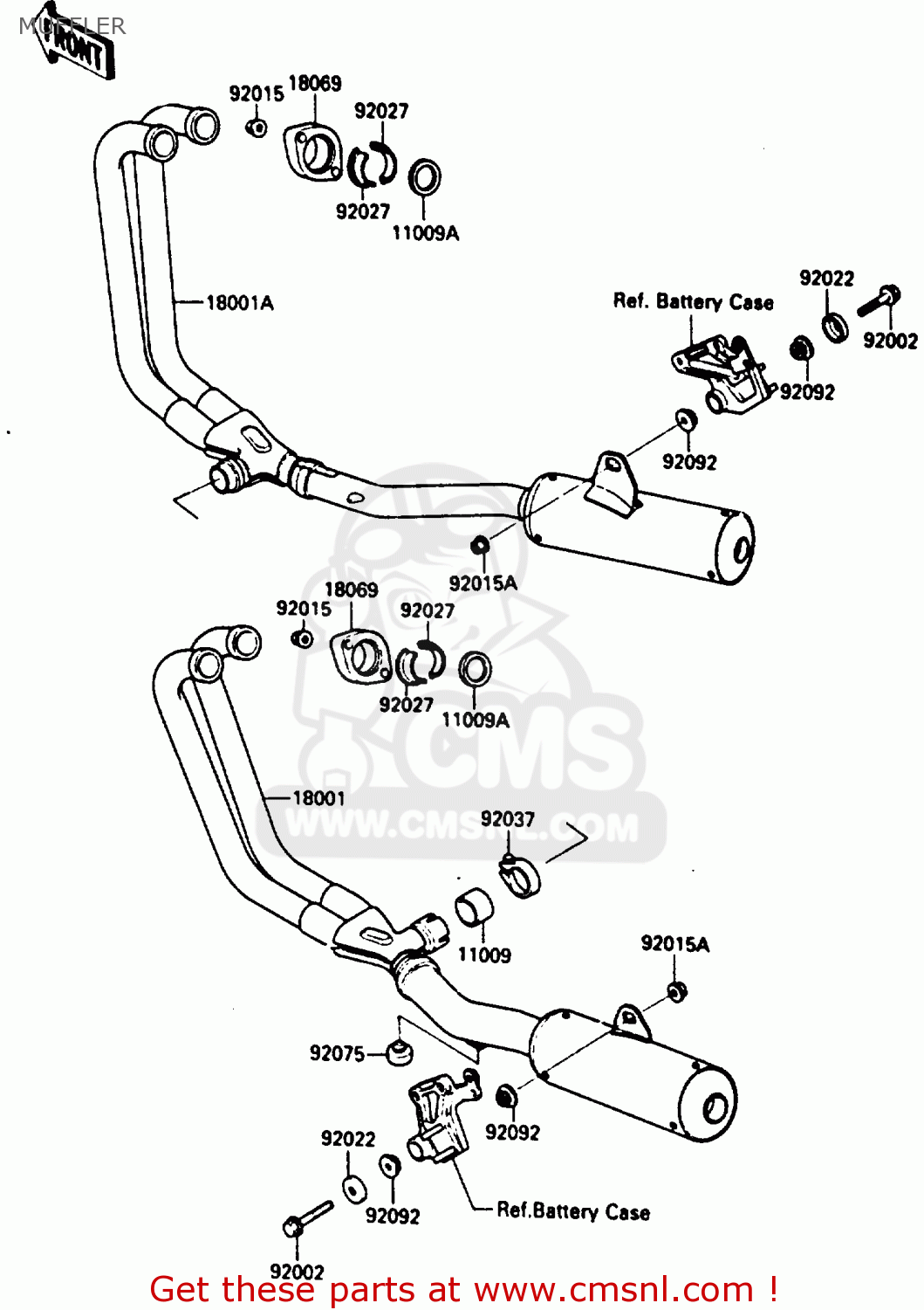 MUFFLER ZX500A3 1987 NORWAY AR / KPH