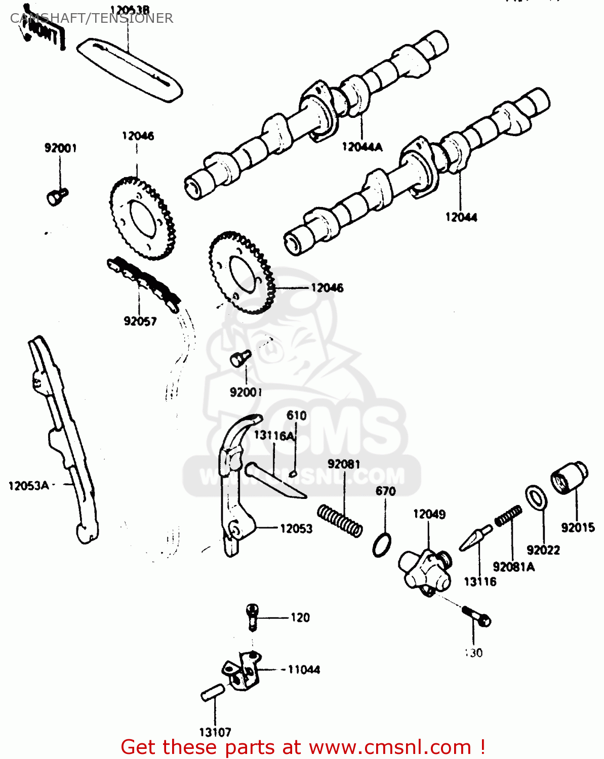 CAMSHAFT/TENSIONER ZX500A3 1987 NORWAY AR / KPH