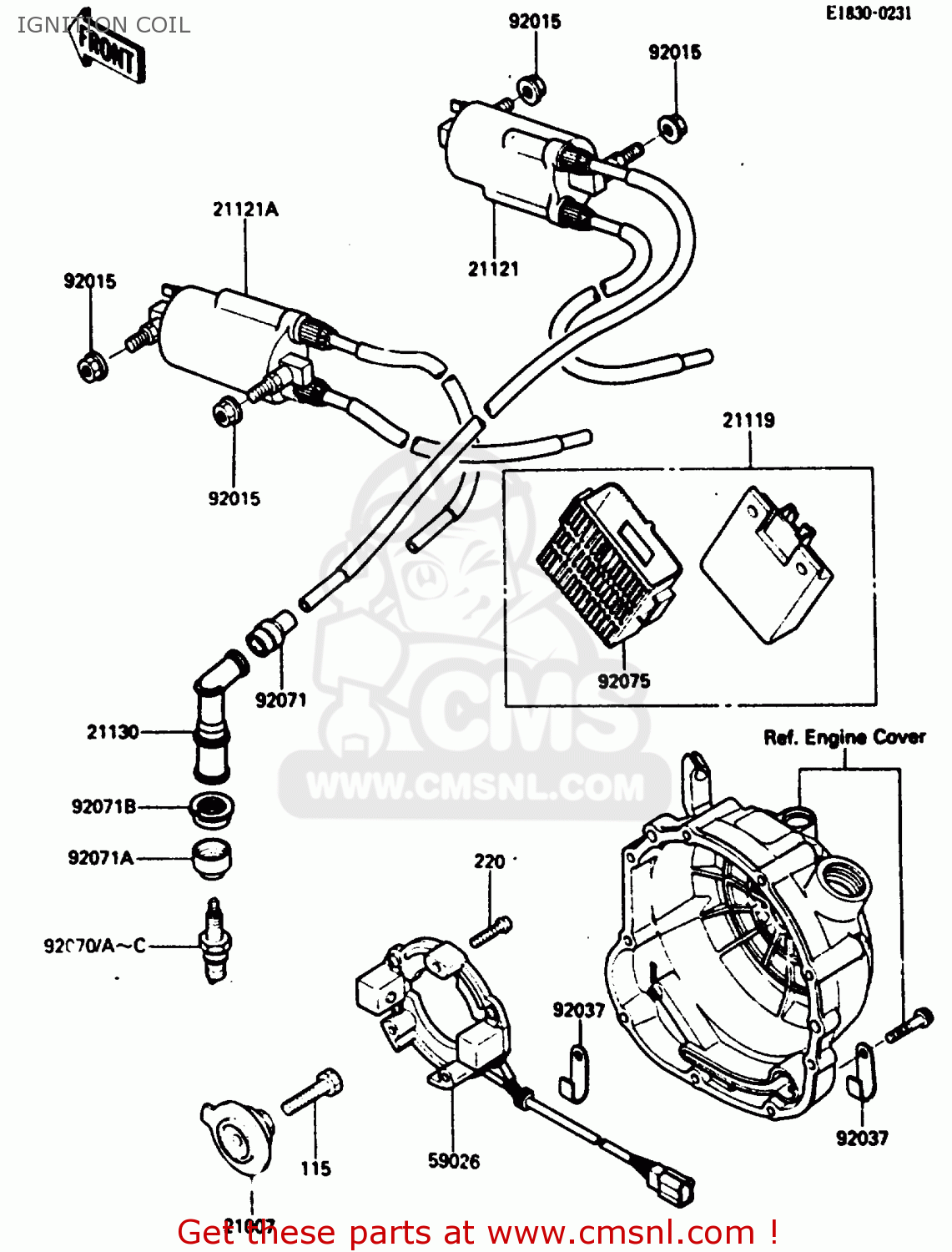 IGNITION COIL ZX500A3 1987 NORWAY AR / KPH