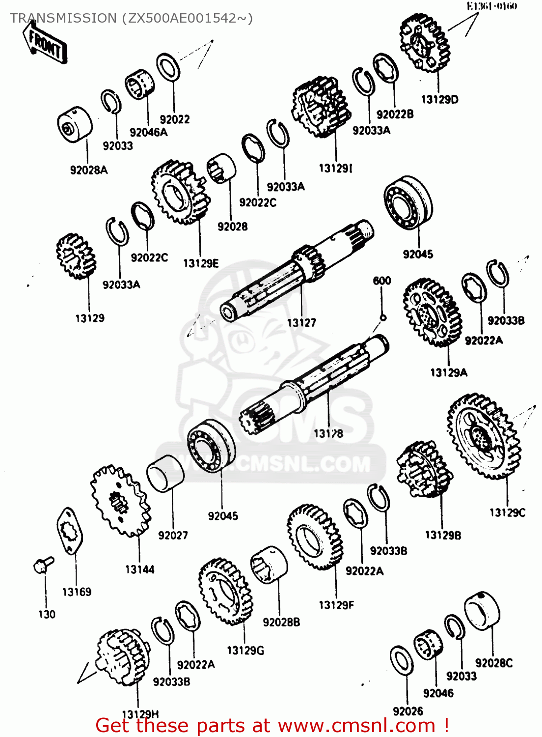 TRANSMISSION (ZX500AE001542~) ZX500A3 1987 NORWAY AR / KPH