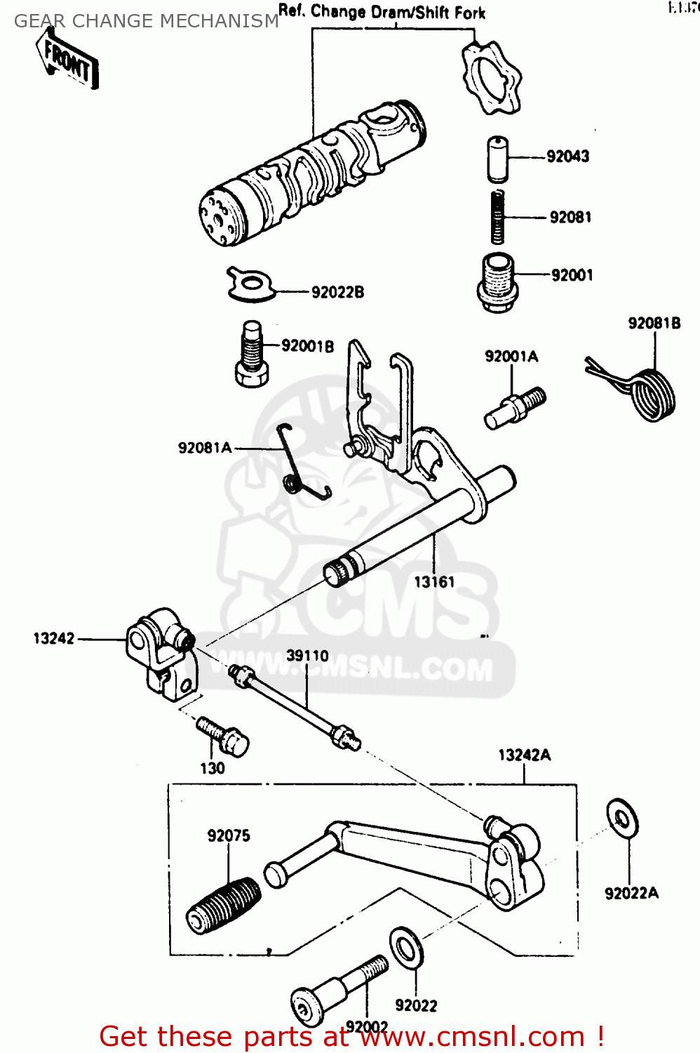 GEAR CHANGE MECHANISM ZX500A3 1987 NORWAY AR / KPH