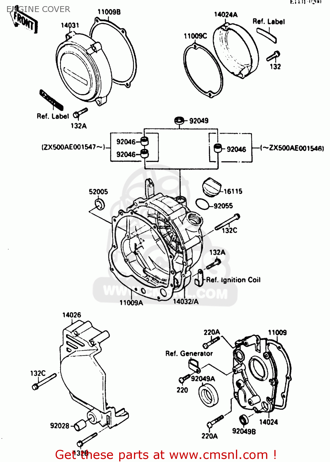 ENGINE COVER ZX500A3 1987 NORWAY AR / KPH