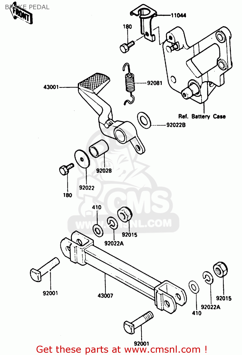 BRAKE PEDAL ZX500A3 1987 NORWAY AR / KPH